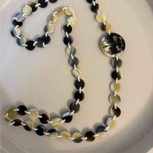Tory Burch Multi Color Necklace with Logo medallion.  Perfect for spring.